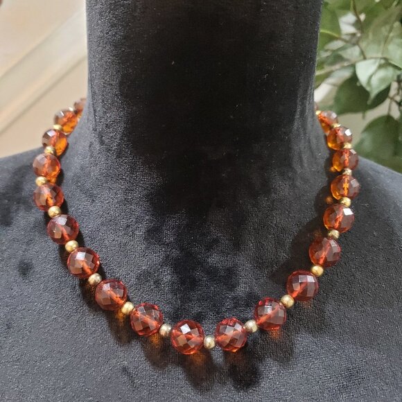 Women Fashion Clear Faceted Crystals Gemstone & Silver Beads Choker Necklace - Picture 1 of 6